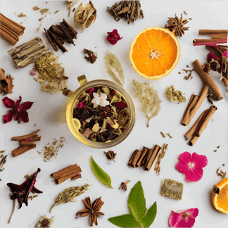 Tisane Bio Ayurvédique Épicée & Digestive : Menthe, Cannelle, Gingembre & 8 Plantes Bienfaisantes