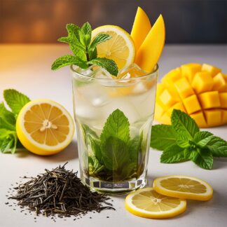Thé Vert Bio Cocktail Mojito Mangue : Thé Sencha, Menthe Poivrée Digestive & Citron Frais